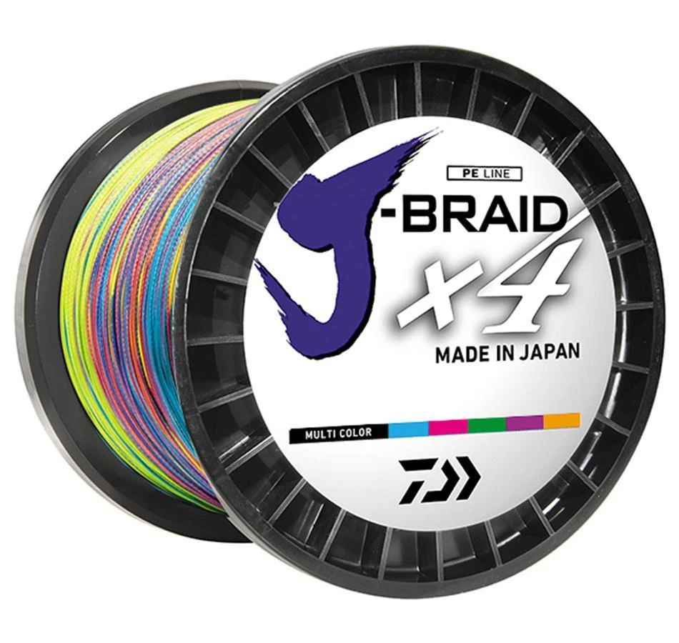 Daiwa J 4 Braid 1500m Spools Multi Colour 3 Daiwa J 4 Braid 1500m Spools Multi Colour